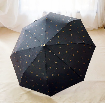 Japanese Stylish Gold Stamping Anchor Sailor Compact Umbrella