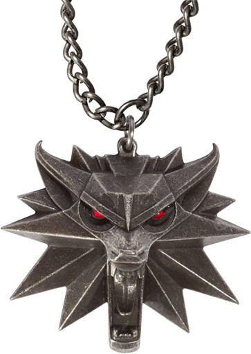 The Witcher 3 Necklace with White Wolf Medallion & Chain