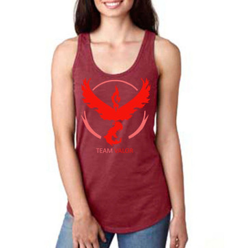 Pokemon Go Red Team Valor Lady Women's Fit Tank Top