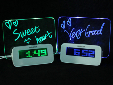 Glowing Magic Message Board LED Digital Alarm Clock Calendar