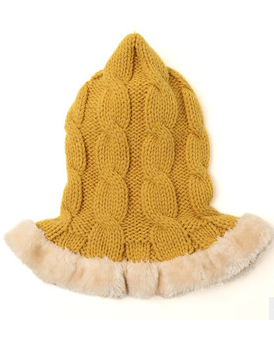 LemonKid Knitted Stylish Scarf Faux Fur Christmas Hat Kids
