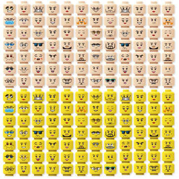Emoji Faces Brick Minifigure Custom Set 56 Pcs