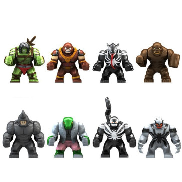 Big Guy Super Hero Brick Minifigure Custom Set 8 Pcs
