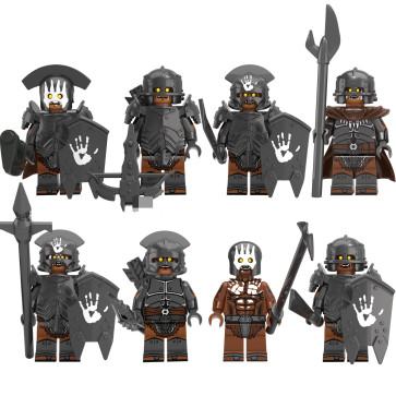 Uruk-hai The Lord of the Rings Brick Minifigure Custom Set 8 Pcs