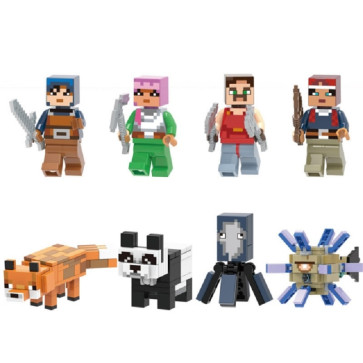 Minecraft Dungeons Brick Minifigure Custom Set 8 Pcs