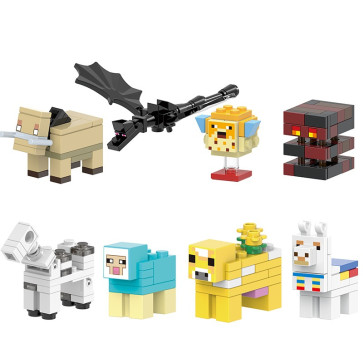 Minecraft Mixed Brick Minifigure Custom Set 8 Pcs
