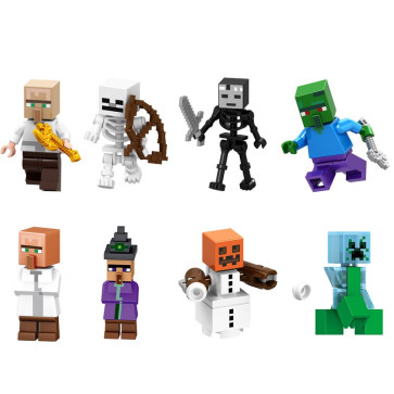 Minecraft Villagers And Hostile Mobs Brick Minifigure Custom Set 8 Pcs