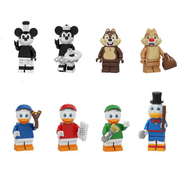 Classic Mickey Mouse And Friends Brick Minifigure Custom Set 8 Pcs