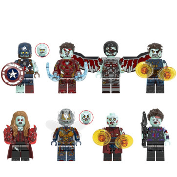 Zombie Heroes From Marvel Brick Minifigure Custom Set 8 Pcs