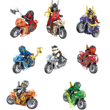 Ninjago Motorcycle With Villains Brick Minifigure Custom Set 8 Pcs