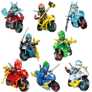 Ninjago Masters Of Spinjitzu Motorcycle Brick Minifigure Custom Set 8 Pcs