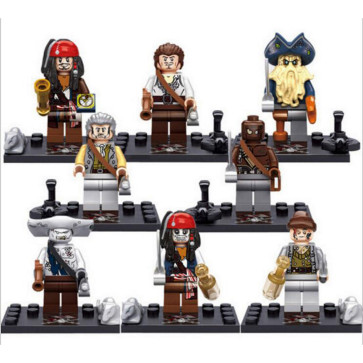 Pirates Of The Caribbean Brick Minifigure Custom Set B With 8 Pcs