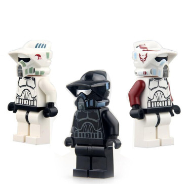 Shadow ARF Trooper And Clone ARF Trooper Star Wars Brick Minifigure Custom Set 3 Pcs