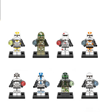 Star Wars Commander And Clone Trooper Brick Minifigure Custom Set 8 Pcs