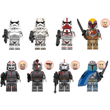 Bad Batch And Stormtrooper Star Wars Brick Minifigure Custom Set 8 Pcs