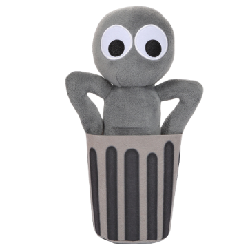 Grey Trash Can From Roblox Rainbow Friends Plush Toy
