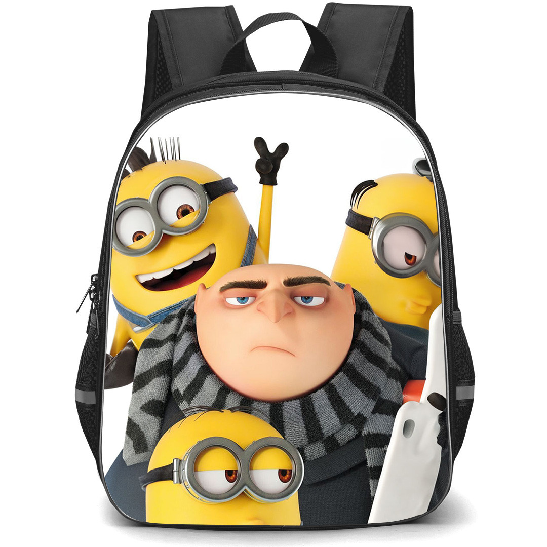 Minions Gru Backpack StudentPack - Grumpy Gru With Minions Portrait Movie Art