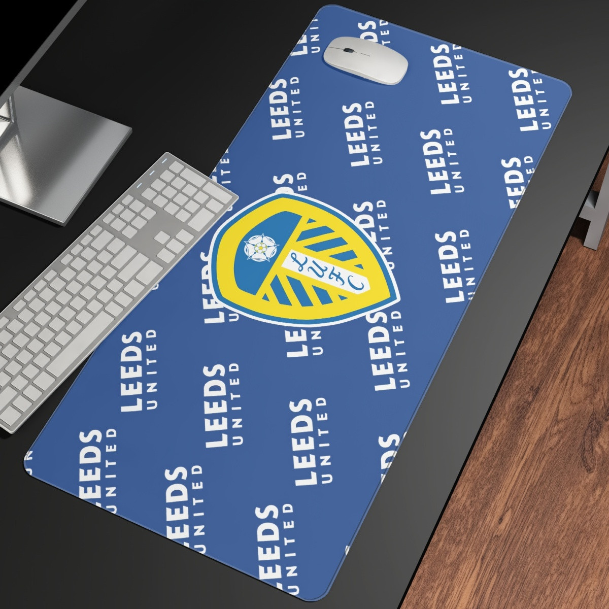 Leeds United Football Club Large Mouse Pad Computer Keyboard Mat Desk Pad - Leeds United Football Club Medley Monogram Wordmark