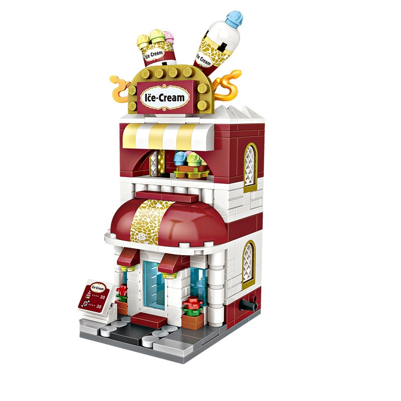 Ice Cream Shop Brick Building Kit