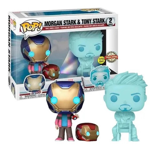 Funko Pop Marvel Morgan Stark and Tony Stark Hologram 2 Pack Vinyl Figure