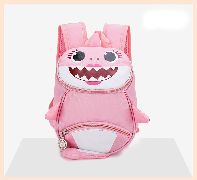 Kids Baby Shark Backpack Schoolbag Rucksack Pink