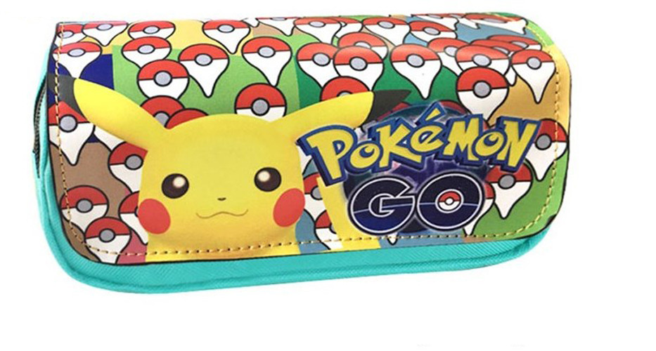 Pokemon Go Pencil Case - Double Pouch - Pikachu with Pokeballs