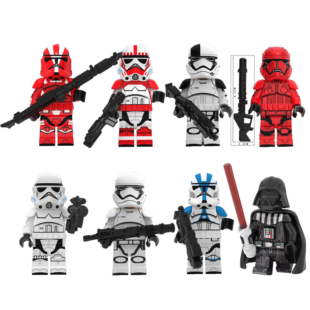 Star Wars Darth Vader Stormtrooper Army Brick Minifigure Set 8 Pcs