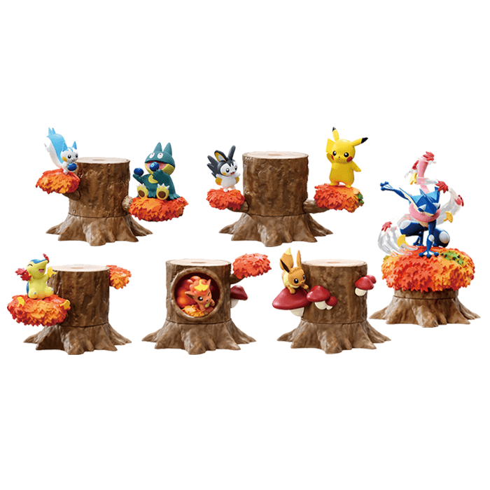 Re-Ment Pokemon Forest 5 Autumn LeavesTree Figure Set