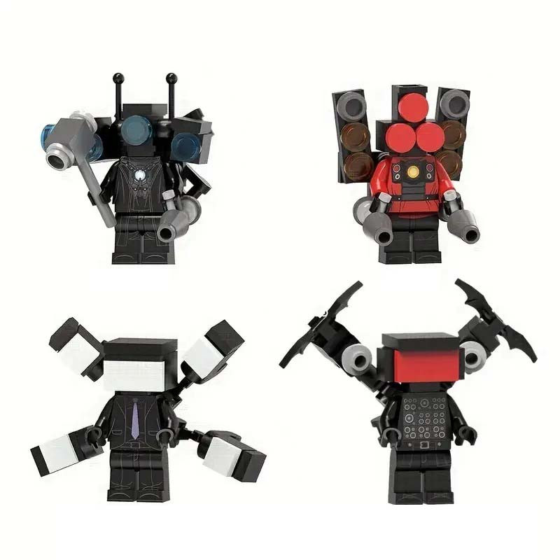 Skibidi Toilet Brick Minifigure Custom Set 8 Pcs