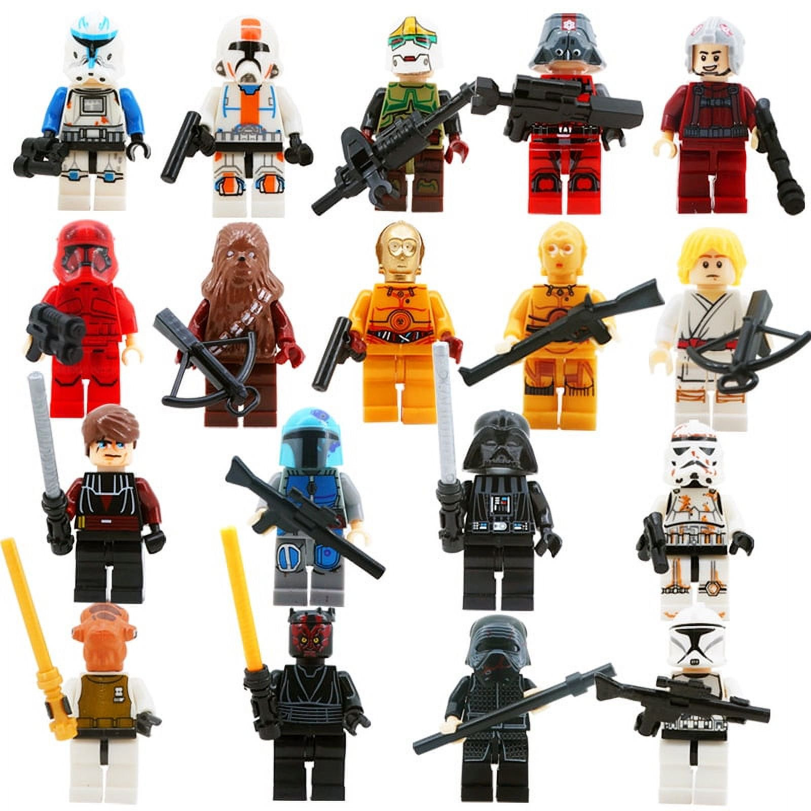 Luke Skywalker And Star Wars Characters Brick Minifigure Custom Set 18 Pcs