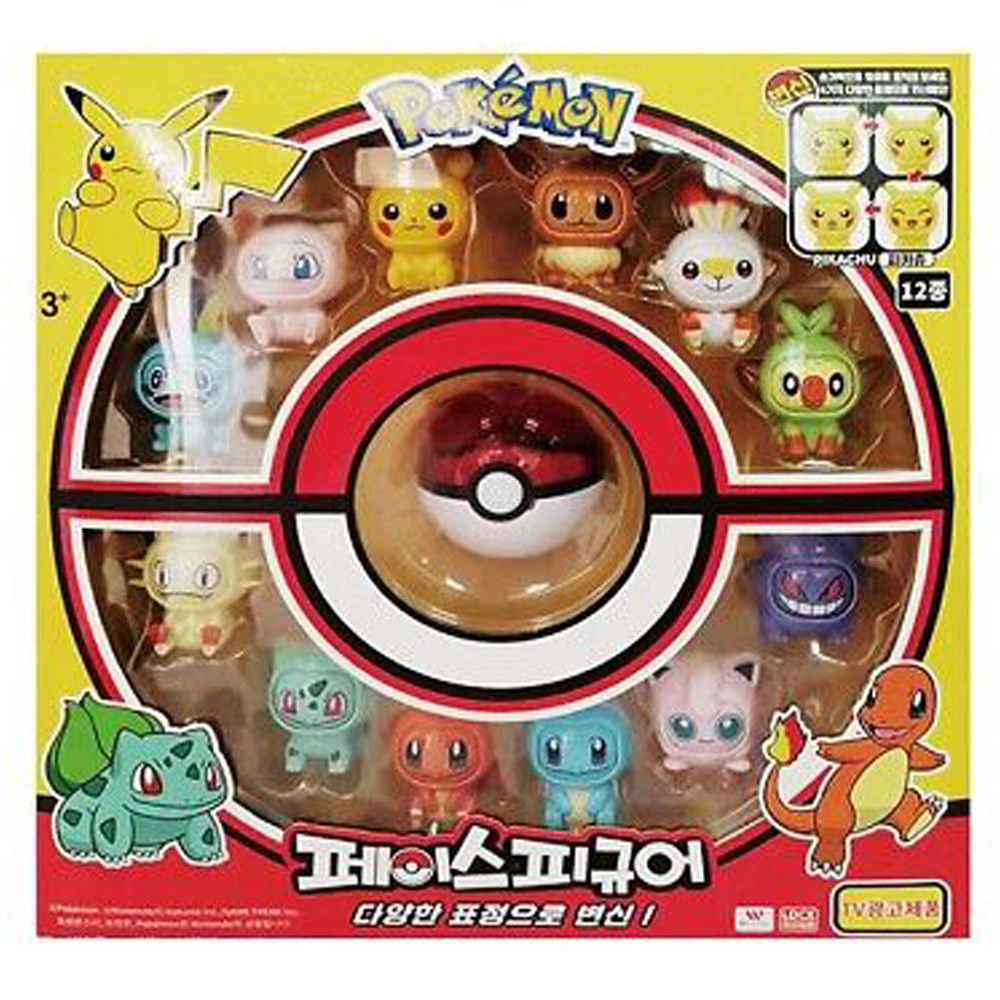 Pokemon Face Changeable Collection Figure Statue 12 Pcs Deluxe Set