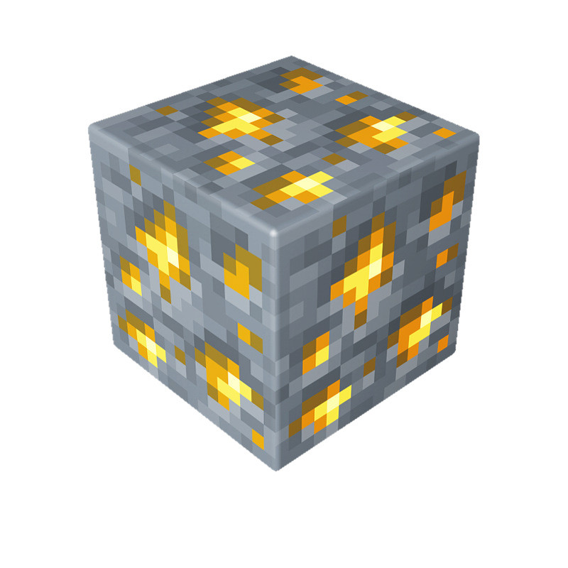 Minecraft Magnetic Gold Ore Blocks Kit Toy 3 Pcs Set