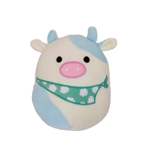 Squishmallows Belana Pale Blue Cow With Scarf Plush Toy