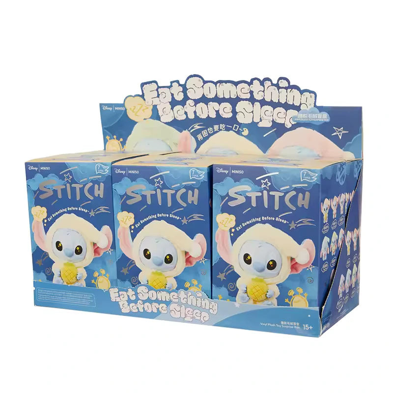 Miniso Stitch Eat Something Before Sleep Series Vinyl Figure Full Set Of 6