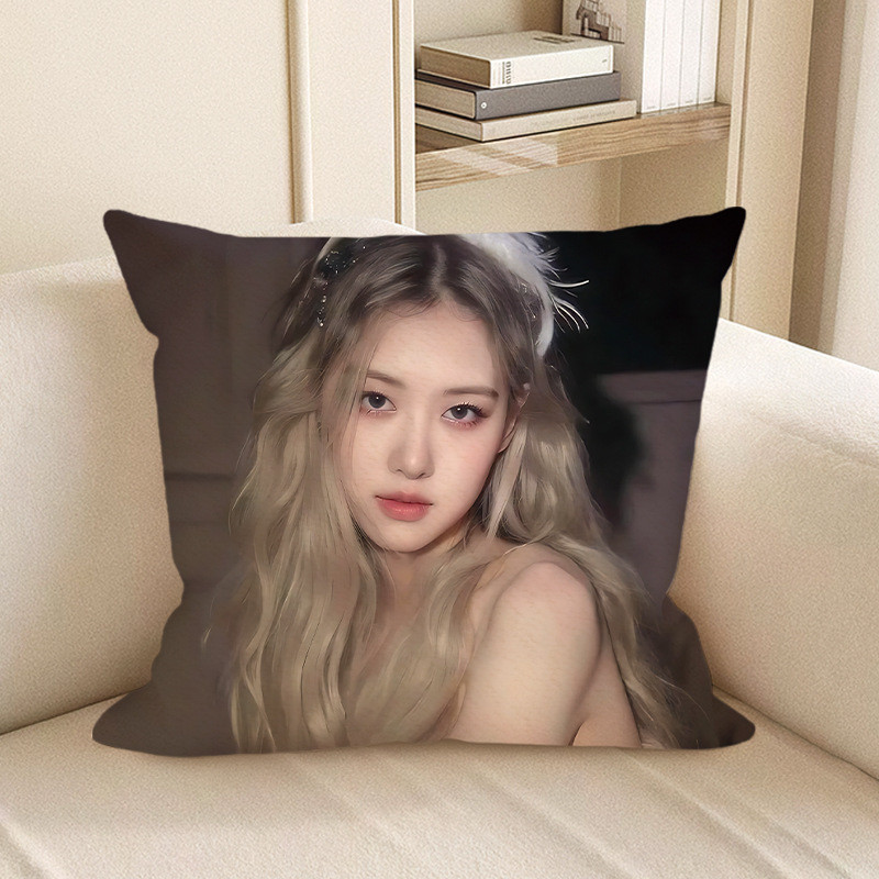 Blackpink Rose Portait Soft Stuffed Plush Pillow Multiple Sizes