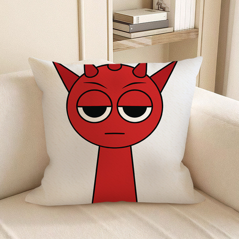 Sprunki Incredibox Red Raddy Soft Stuffed Plush Pillow Multiple Sizes