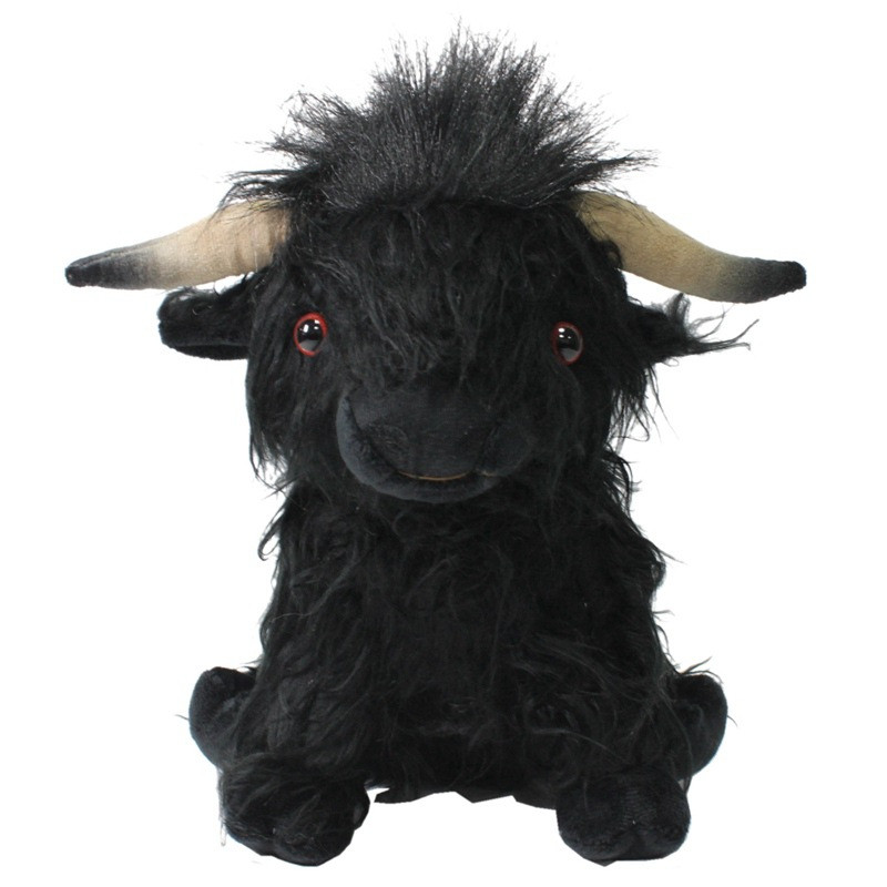 Living Nature Highland Cow Black Plush Toy 25cm 9.8inches