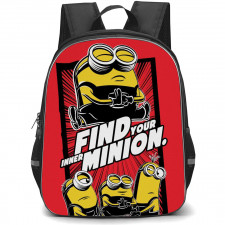 Minions Backpack StudentPack - Minions Find Your Inner Minion Cartoon Art On Red Background