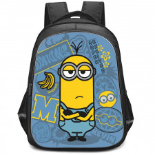 Minions Kevin Backpack StudentPack - Kevin Grumpy Cartoon Art On Blue Background