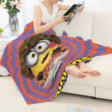 Minions Dave Blanket Throw - Dave Holding Lollipop Retro Poster
