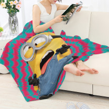 Minions Dave Blanket Throw - Dave Tongue Out Poster