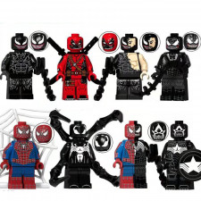 Spider Man Venom Deadpool From Marvel Brick Minifigure Custom Set 8 Pcs