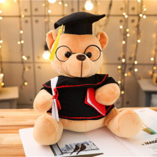 Graduation Bear Soft Stuffed Plush Light Brown