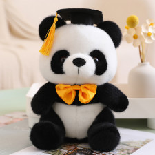 Graduation Panda Bear With Bow Tie Soft Stuffed Plush Yellow 26cm 10.24inches