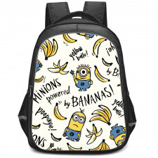 Minions Backpack StudentPack - Minions Bananas Pattern Art On Cream Background