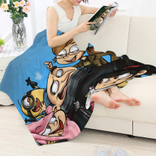 Minions Gru Blanket Throw - Gru With Gru Girls Cartoon Illustration