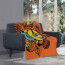 Minions Stuart Blanket Throw - Stuart Grumpy Cartoon Art On Orange Background