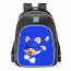 Super Mario 3D World Cat Blue Toad School Backpack