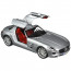 Mercedes-Benz SLS AMG Silver 1:18 Die-cast Alloy Four-Wheel Suspension Toy Car Model