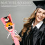 Graduation Bear Plush Sunflower Bouquet 35cm 13.78inches Light Pink